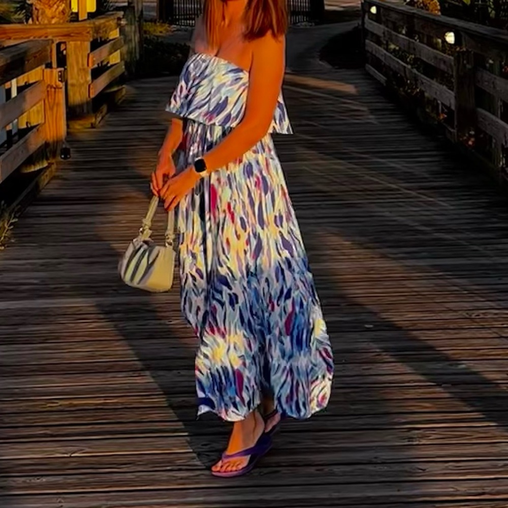 Strapless maxi dress - Picture 4 of 10